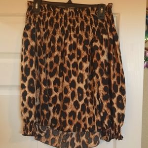 Off the shoulder leopard print top